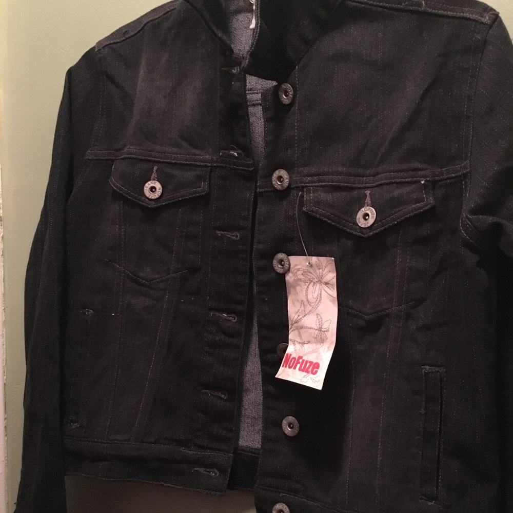 Black denim jean jacket